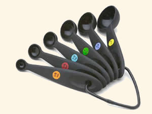 Black Plastic Measuring Spoons