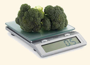 Kitchen Scales Weighing Broccoli