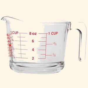 1 US Cup Measuring Cup With Measurements in Cups and Fluid Ounces